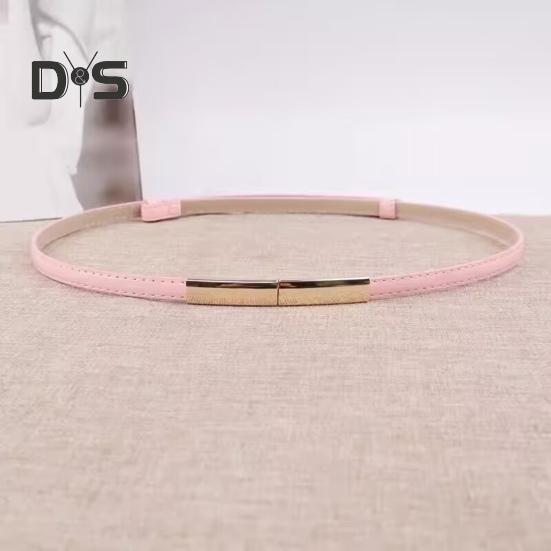 Gürtel aus Kunstleder für Damen, verstellbar, dünnes Design, Druckknopf-Bund, dekorativer Kleidergürtel, Bekleidungszubehör