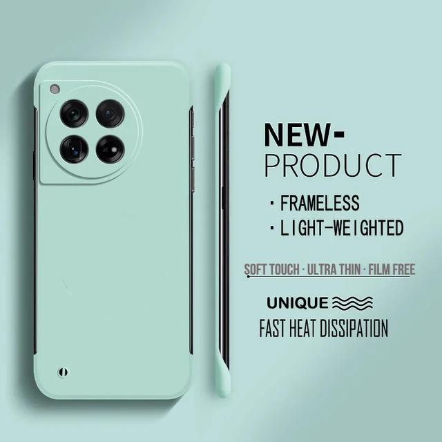 Frameless Hard PC Matte Phone Case For Oneplus 12 12R 11 11R 10T 10R 10 Pro Protective Bumper Solid Shell Cover Cases