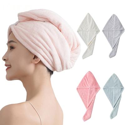 Mikrofiber Saç Havlusu Çabuk Kuruyan Saç Wrap Kadınlar için Yumuşak Kafa Havlu Süper Emici Mercan Kuru Saç Bonesi Banyo Duş Başlığı