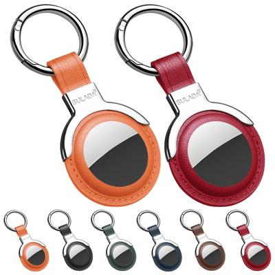 SULADA Housse de protection en cuir avec anneau porte-clés interchangeable pour AirTag