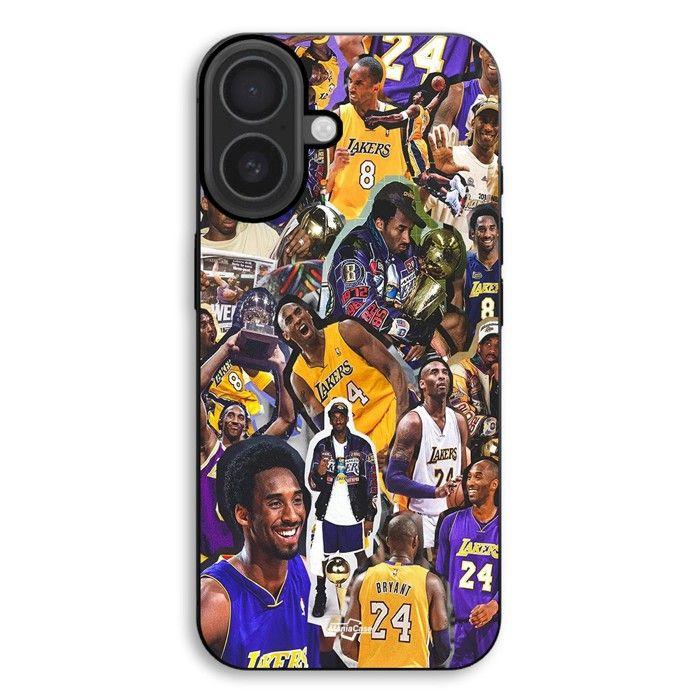 Coque de téléphone - MANIACASE - iPhone 17 - Silicone TPU - Noir - Motif Kobe Bryant