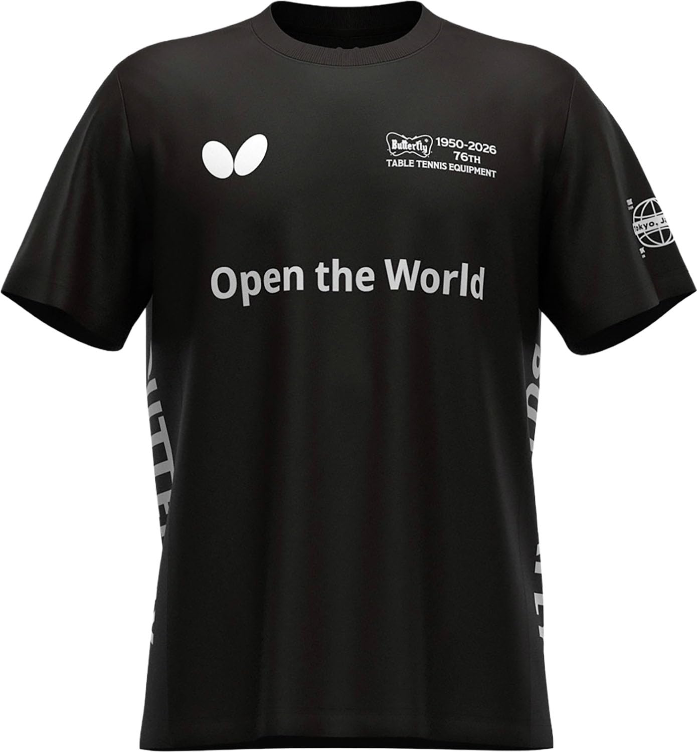 

Butterfly Table Tennis Cellsard Size 47820 Short-Sleeve T-Shirt, T-Shirt, Moisture-Wicking, Quick-Drying, Stretchable, Unisex, Black, L, чёрный