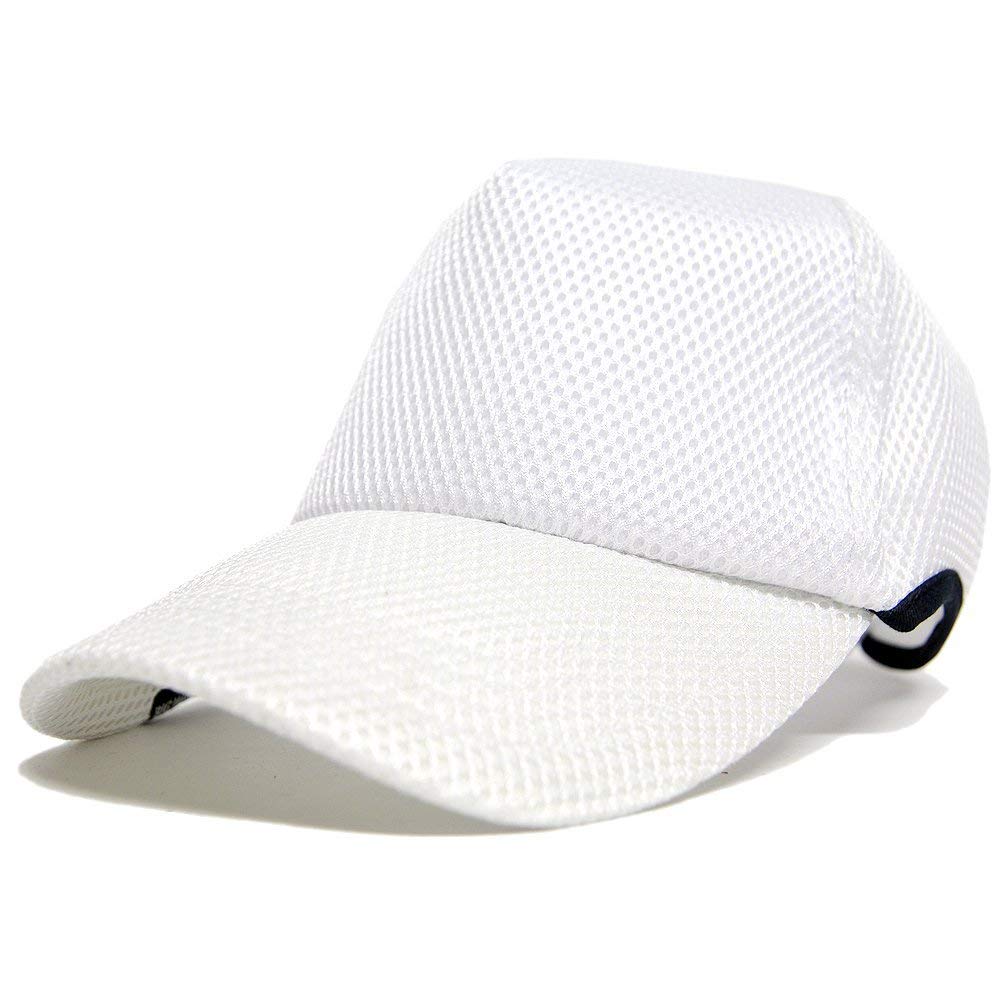 Plain Round Mesh Cap White Large Size [Big Watch] CPMG-03R Men's