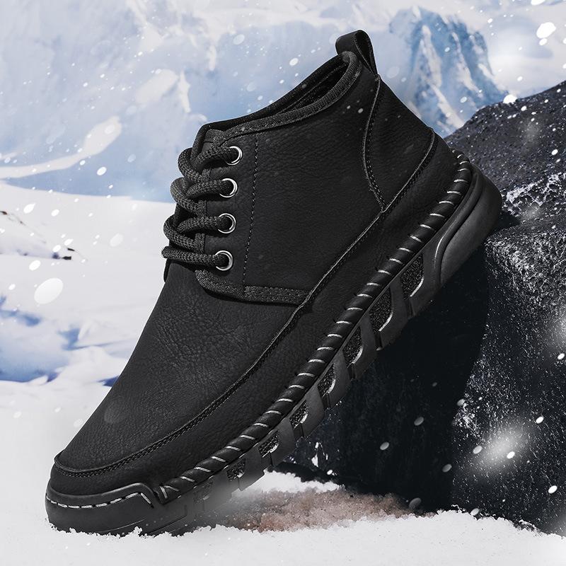 

Внешняя торговля, хит продаж 2024 года, осень-зима, новые ботинки Martin средней высоты, сшитые вручную, универсальные повседневные мужские туфли для отдыха на природе 38 чёрный