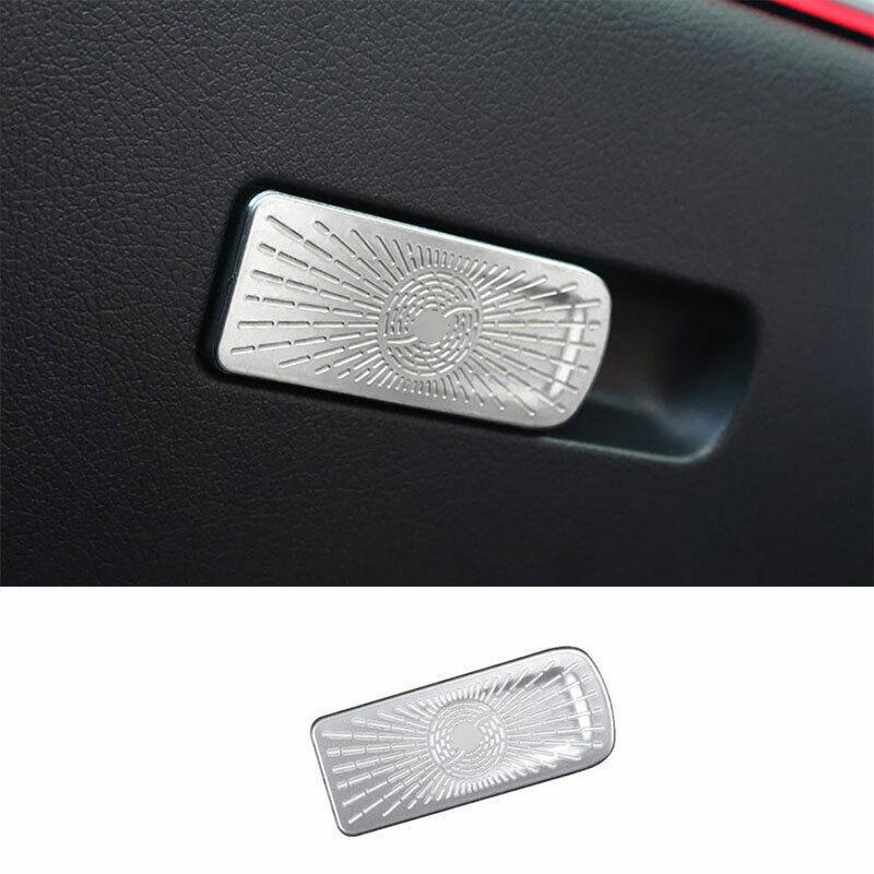 Silver Steel Front Co-Pilot Handle Cover Trim Strip For Benz C-Class -