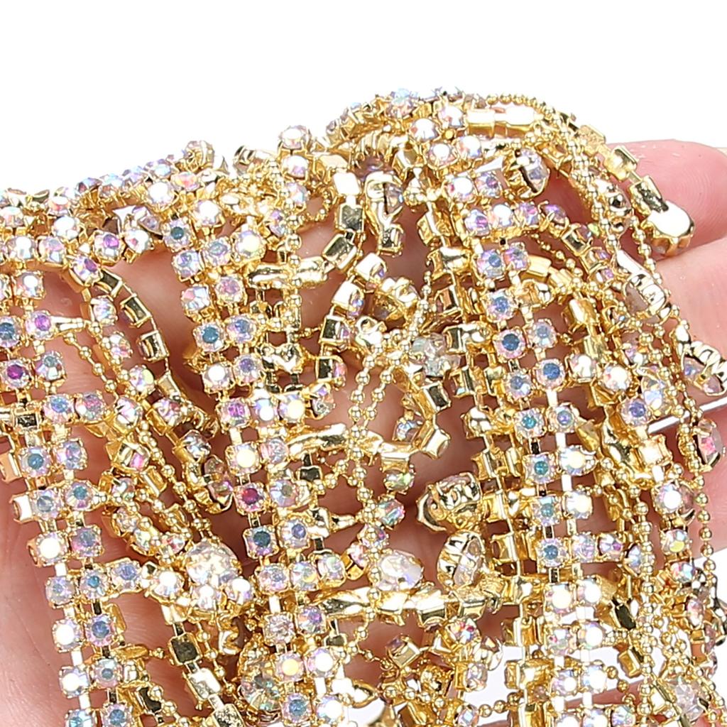 Rhinestone Tassel Chain Fringe Bridal Applique Trim   Clothing Bag Decoration