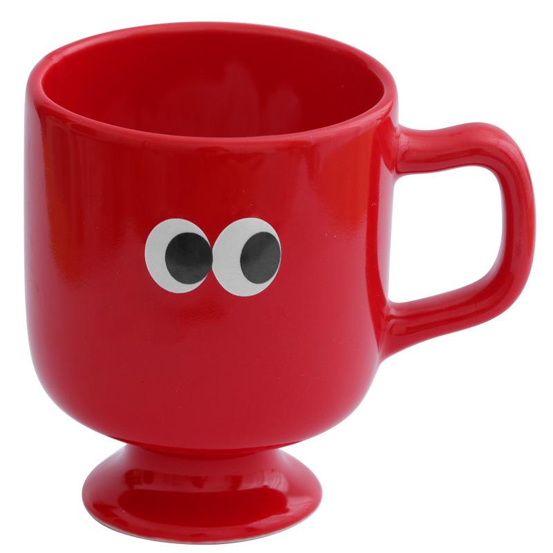 Cute and Quirky Big Eyes Ceramic Goblet Creative Coffee Cup Breakfast Mug Cartoon Children's Milk Water Cup