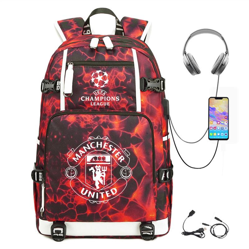 College Style Campus Leisure School Bag Printed Football Burden Reduction Ridge Protection Large Capacity Student Light Backpack