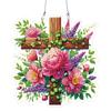Special Shaped Cross Flower Leaf Acrylic Diamond Painting Hanging Ornaments Kit 5D DIY Diamond Art Hanging Decorations for Home