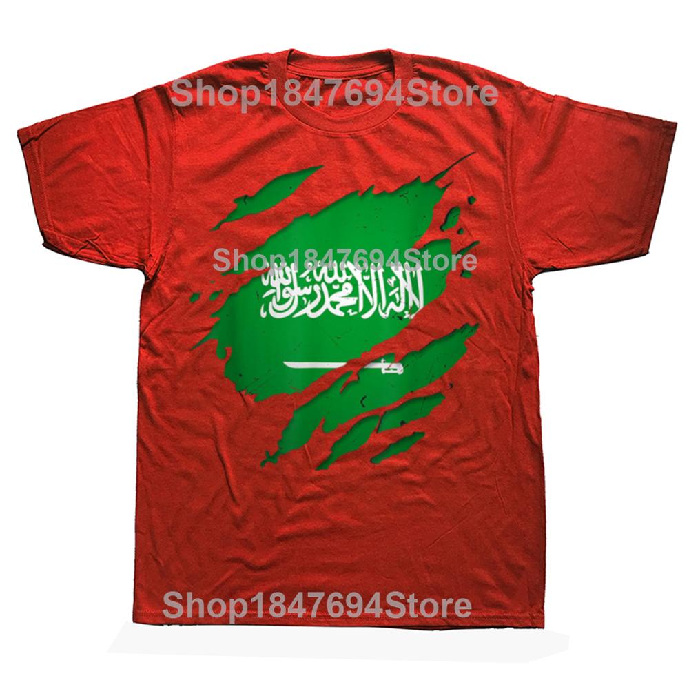 Funny Proud Saudi Arabian T Shirt Saudi Arabia Flag Tee Tops Round Neck Short-Sleeve Fashion Tshirt Clothing Casual T-shirts