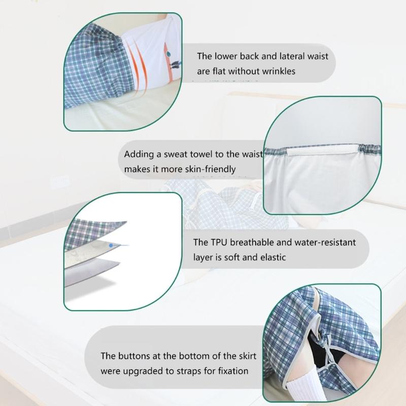 TPU Diaper Protection Apron Waterproof Washable Skirt For Bedridden Seniors Incontinence Healthcare Apparel