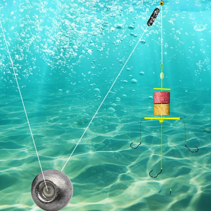 Esche Artificiali Trappole per Carpe Alimentatori Gabbia Amo da Pesca Affilato Per Lago d'Acqua Dolce Fiumi Amo da Pesca in Acciaio al Carbonio