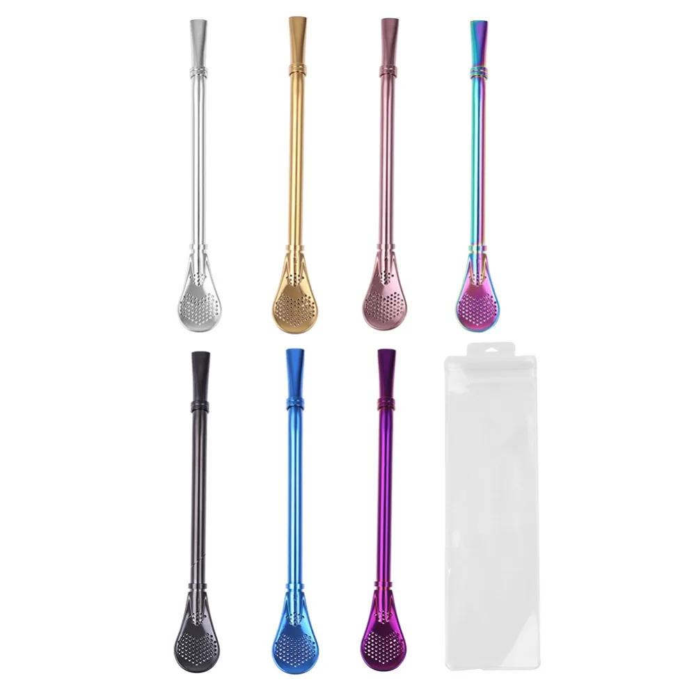 Stainless Steel Drinking Straw Tea Filter Handmade Yerba Mate Tea Strainer Gourd Washable Drinking Straws Tea Tool
