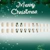 24Pieces Christmas Party Artificial Nail Green Red Tree Press On Nail ABS Material No Glues Needed Nail Art