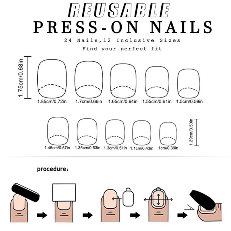 Press On Nail Black and White Snowflake Nails False Nail Stick On Nail for Christmas Parties and Seasonal Event