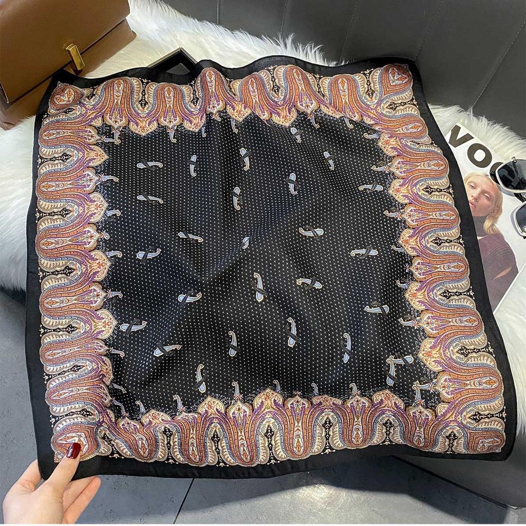 Luxury Square Silk Scarf For Women Hijab Hair Bands Neckerchief Paisley Satin Shawl Ribbon Headband Fashion Wraps Bandana