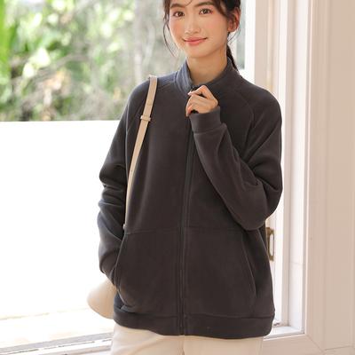 Autumn and Winter Thickened Fleece-lined Clothes Women's Coat Warm Polar Fleece Cardigan Outer Wear Long Sleeve Top Casual Shirt