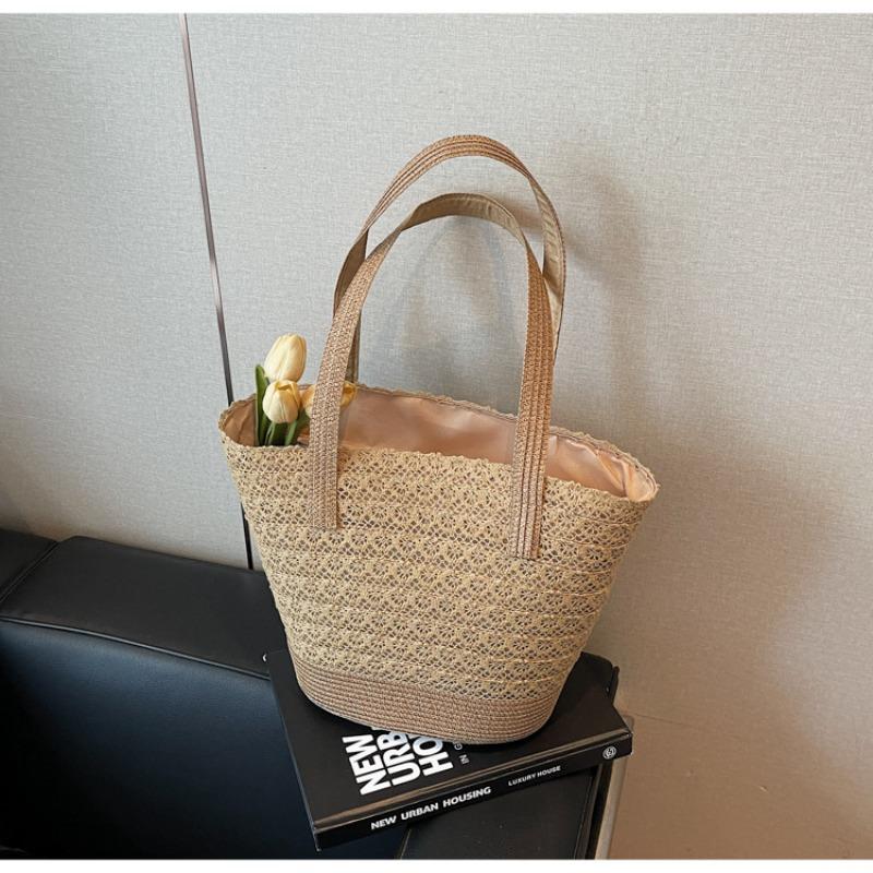 Large-capacity commuter tote bag women's summer new woven straw bag seaside vacation wind beach bag