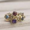 Huitan Colorful Cubic Zirconia New Rings Women Temperament Elegant Female Accessories for Vintage Party Fancy Gift Trend Jewelry