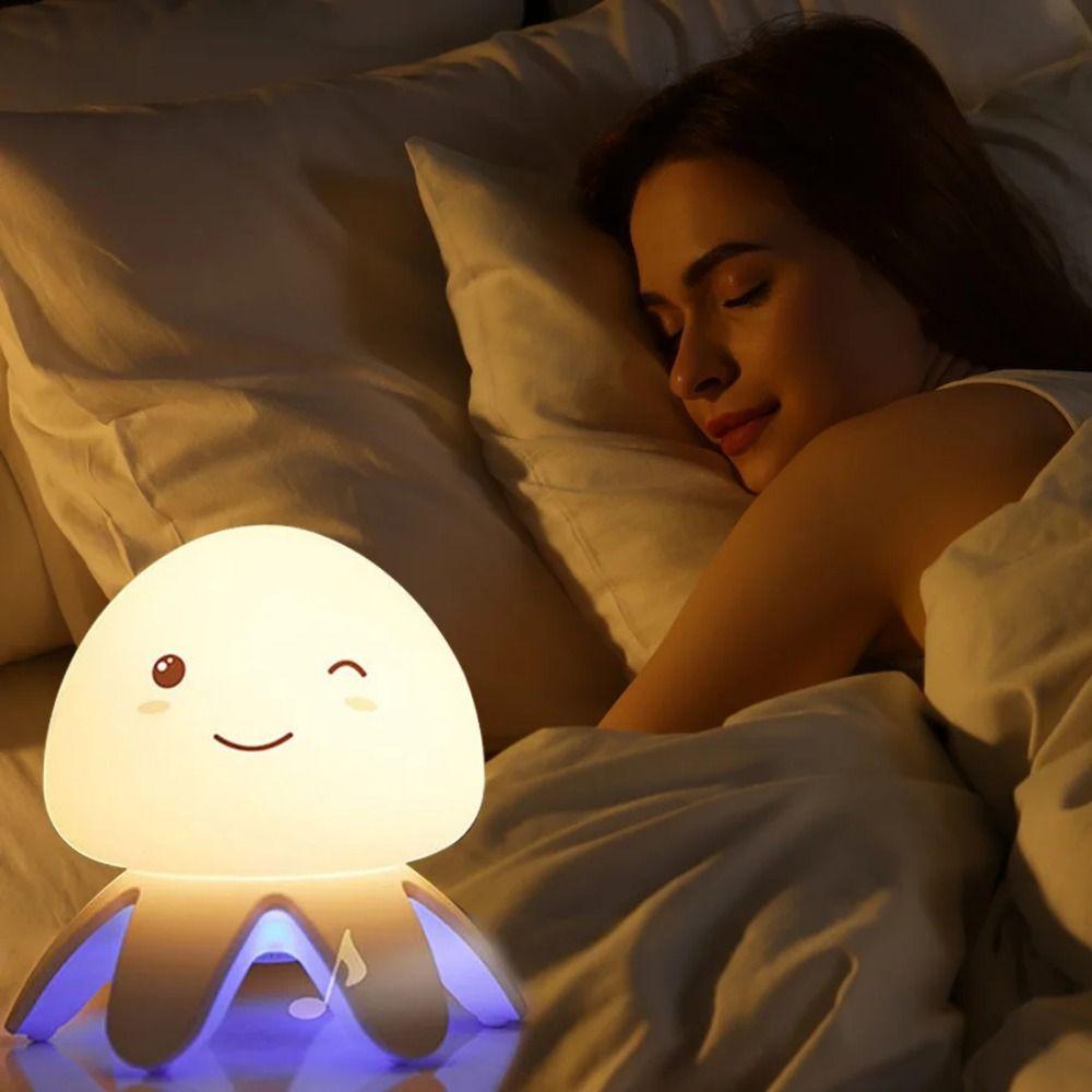 Touch/Remote Control LED Jellyfish Table Lamp Adjustable Silicone Jellyfish Light  Birthday Present