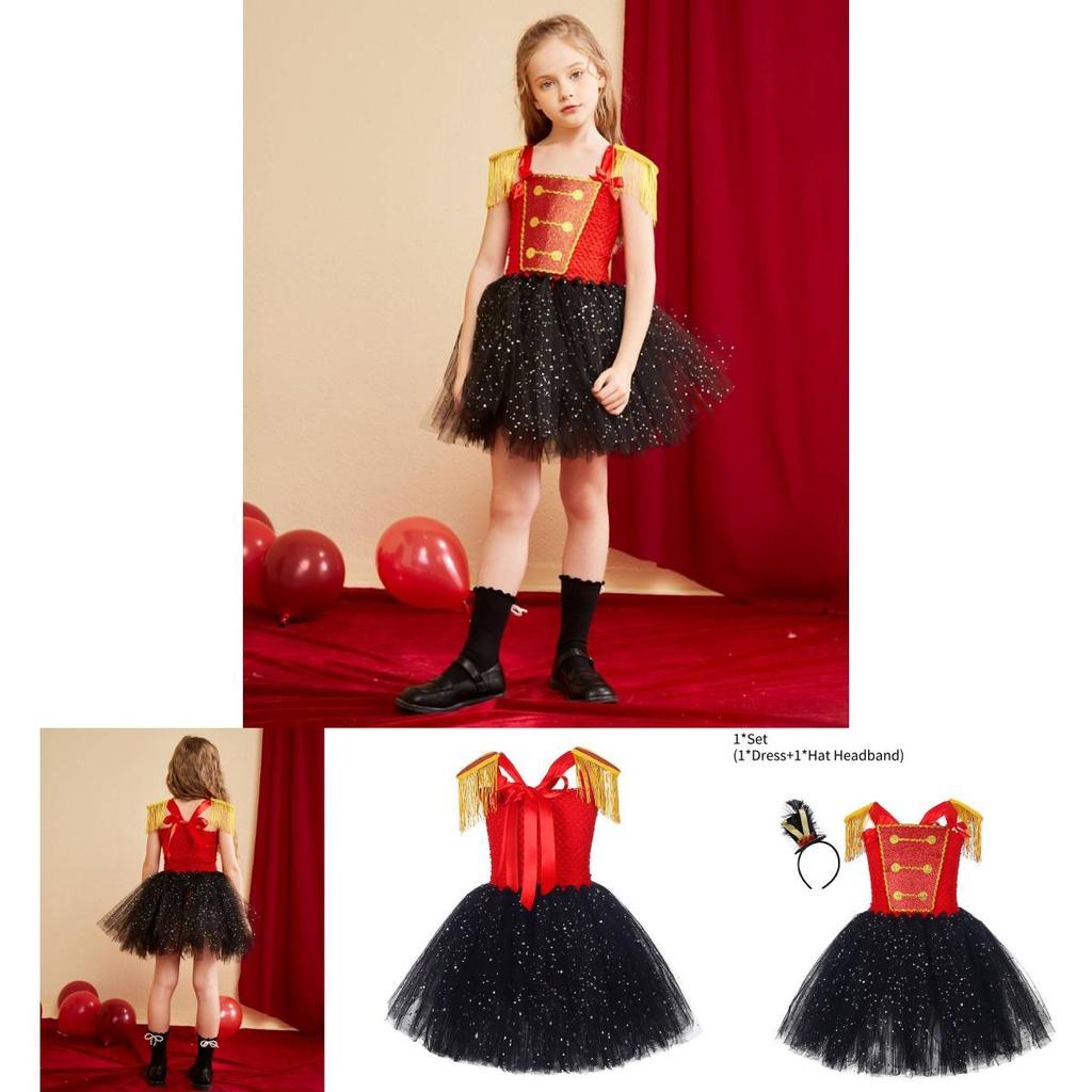 Elegant Nutcracker Dress With Sequin Accents Cosplay Outfit For Girls On Halloween