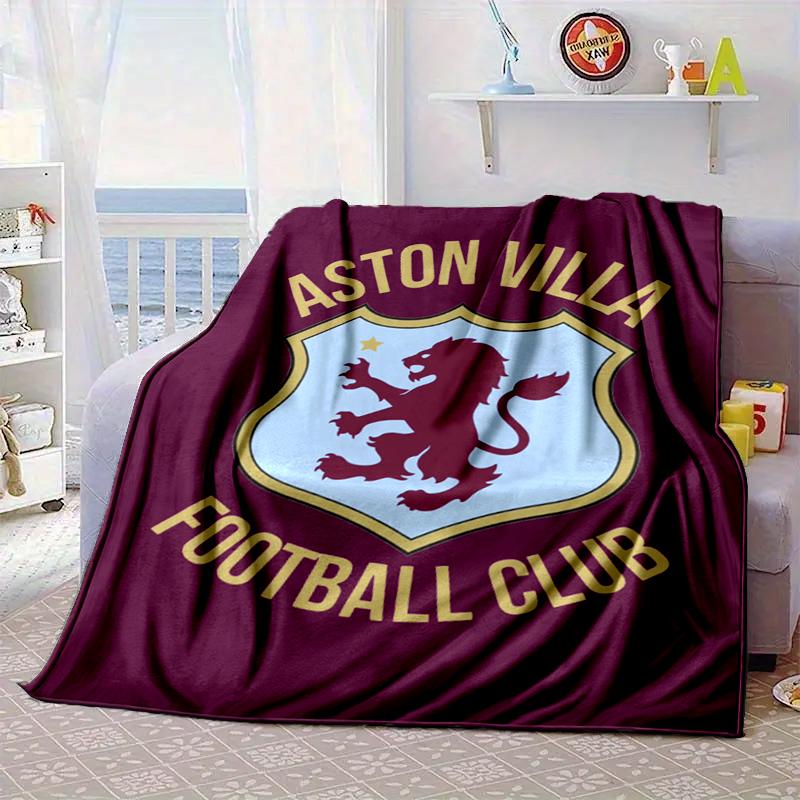 Football Club Emblem Lion Blanket Flannel Blanket for Bed, Sofa, Camping, Hiking, Picnic Essentials, Gift for Family Fan Gifts