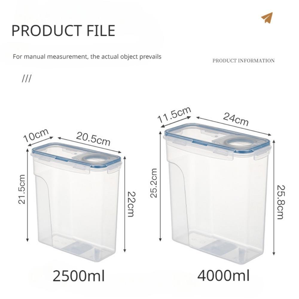 Cereal Storage 4liter Container Airtight Moistureproof Insect Proof Rice Bucket Food Storage Box Plastic Transparent Sealed Tank