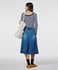 Opeundoeoseutyudio Half Plaid Denim Skirt Navy