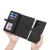 MEGSHI 017 Series For Samsung Galaxy S24 Ultra Case Zipper Wallet Detachable Letaher Phone Bag