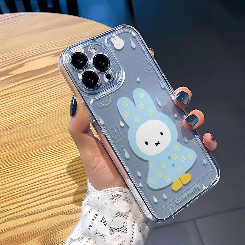Miffy Rabbit Transparent Space Case for iPhone 17 Pro Max with Precise Cutouts for Models 11, 14, 15, 16 Pro