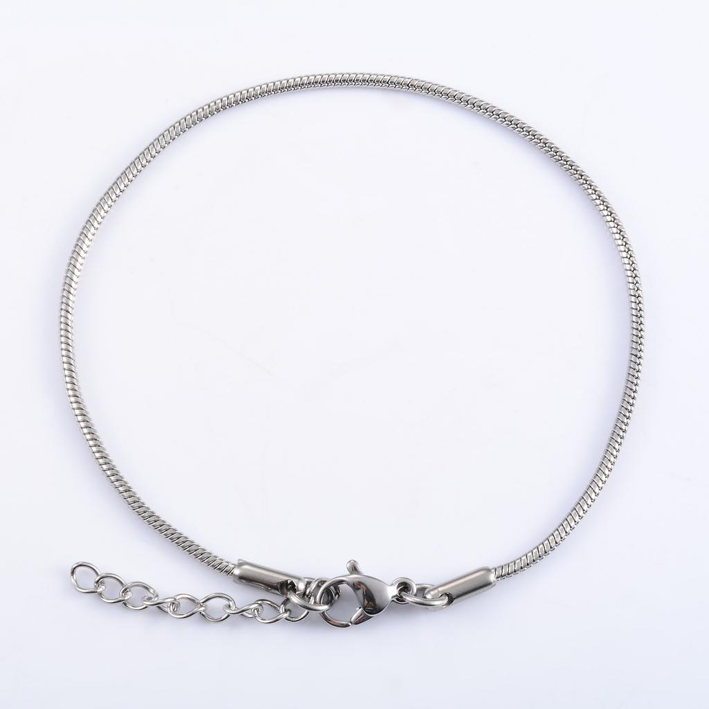 Stainless Steel Round Snake Chain Bracelet for Women Men Ankle Anklet Bangle Cuff Jewelry Making Accessories for Hand Foot