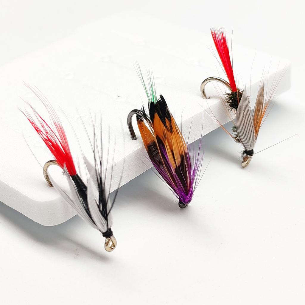 9Pcs-3 Boxs Bundle Fly Fishing Flies 3 different styles Wet Flies Bait for Flishing Trout/carp Artificial Lure Accessories (with Flies Box)