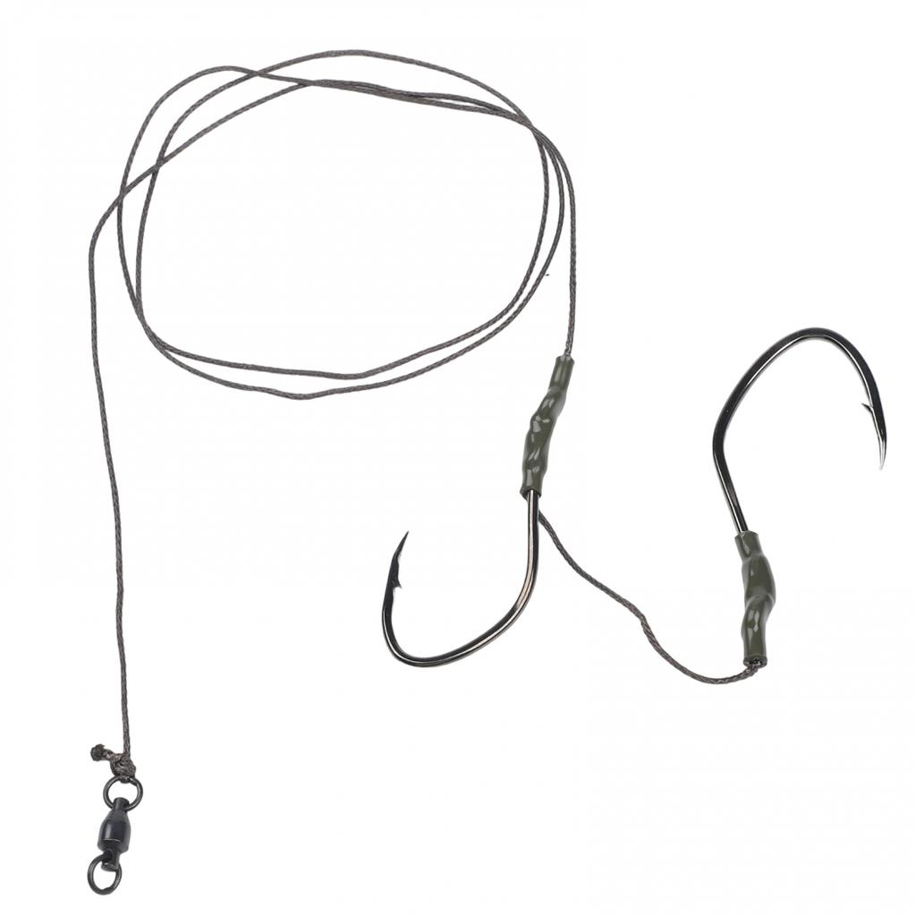 For Catfish Rig with PE Line 100cm and Carbon Hooks for Freshwater