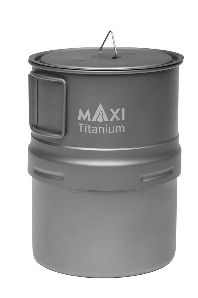 14oz Titanium Moka Pot Luxury Outdoor Espresso Brewer. For Camping and Travel Experiences.