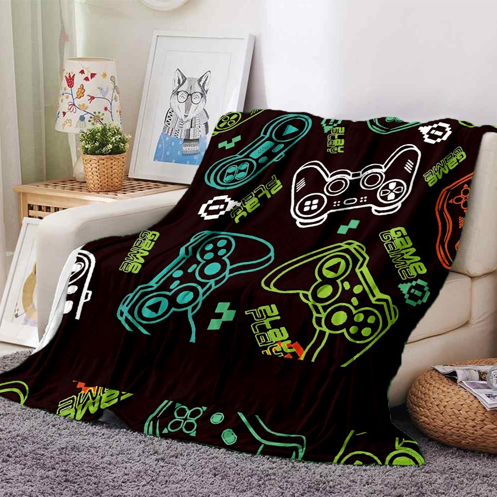 Game Controller Theme Printed Blanket - Perfect for Couch, Bed, Travel & Outdoor Use | Machine Washable, Cozy & Durable.