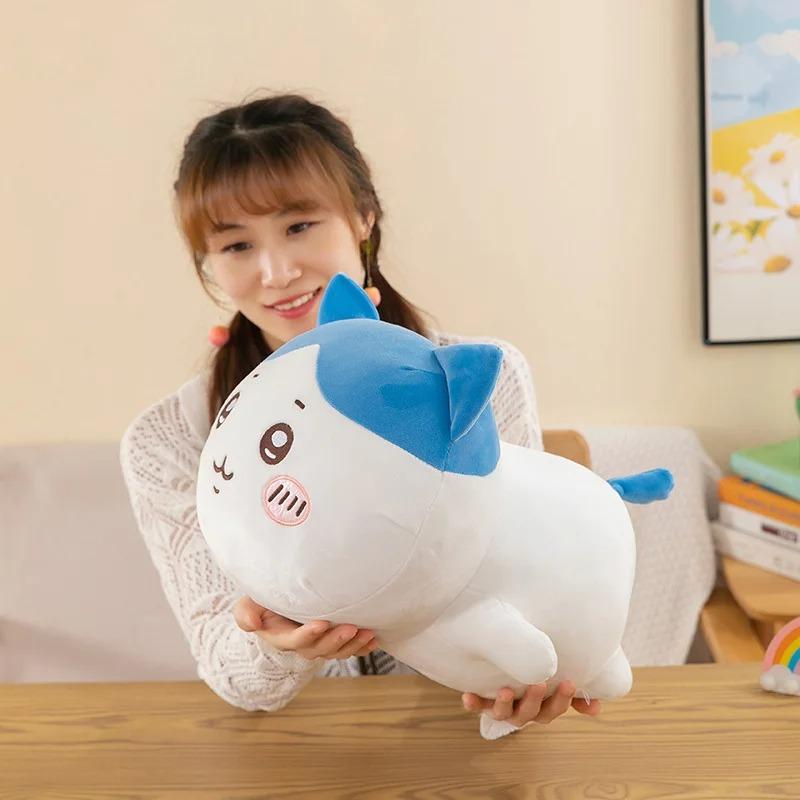 Chiikawa Series Long Doll Plush Cartoon Hachiware Soft Pillow Cute Plush Doll Ornament Anime Plush Gift for Girl Home Decoration