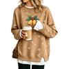Women's Casual Christmas Print Loose Fit Long Sleeve Layering Sweatshirt