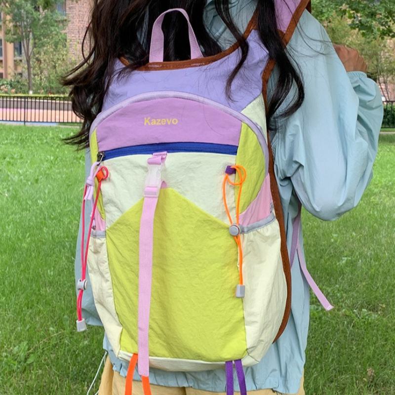 Nowy Plecak Turystyczny Outdoor Color Block Lekki Podróżny Modna Torba na Ramię Fashi Duża Pojemność Plecak do Codziennego Użytku