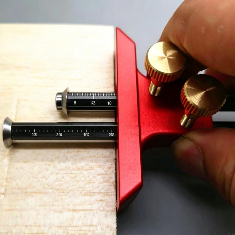 Marking Gauge Woodworking Scriber Duct Automatic Scriber Tool European Stainless Steel Double Head Mortise Gauge M4YD