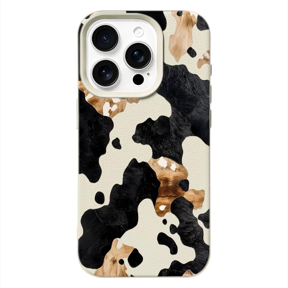 

Cowhide Print Pink Floral Stylish Phone Case For Iphone 17 Air 16 16e 15 14 13 12 11 Pro Max Anti-Fingerprint Protective Cover iphone 12 ProMax
