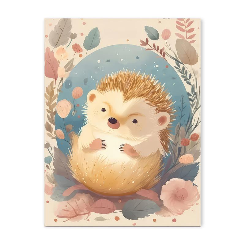 Cartoon Lion Giraffe Fox Nursery Wall Art Print Poster Baby Bedroom Cute Animal Canvas Painting Modern Room Aesthetic Decoration