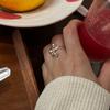 All-Match Irregular Planet Ring Ball Shape Finger Opening Ring Metal Ball Ring  Girlfriend