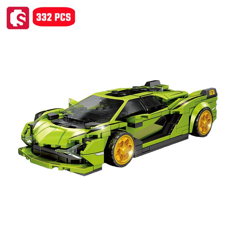 SEMBO BLOCK BK8 City Sports Car Racing Model Assembly Building Block Technology Supercar Vehicle Bricks Toys Boys Birthday Gifts