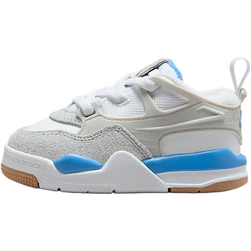 

New Jordan Air Jordan 4 Anti Slip Wear Resistant Low Top Toddler Shoes White/blue/light Gray Infant And Toddler FQ7937-104 26