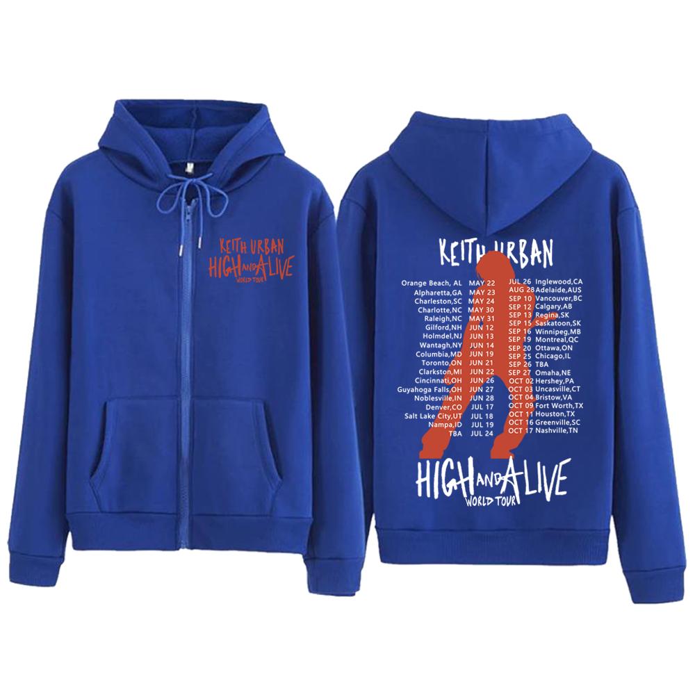 Keith Urban High and Alive Tour 2025 Zip-Up Hoodie Lässiger Reißverschluss-Hoodie Sweatshirt Unisex