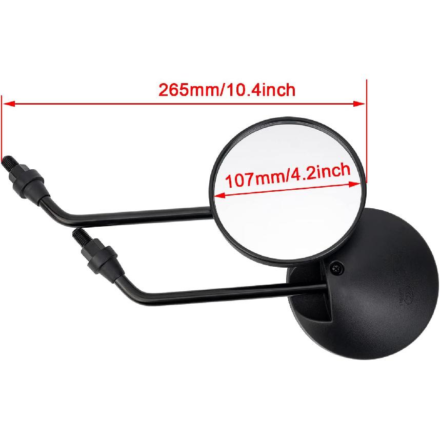 Road Passion 10mm Universal Motorcycle Rearview Mirror Replacement for Honda Suzuki Yamaha Kawasaki Harley most brands of motorcycles with a