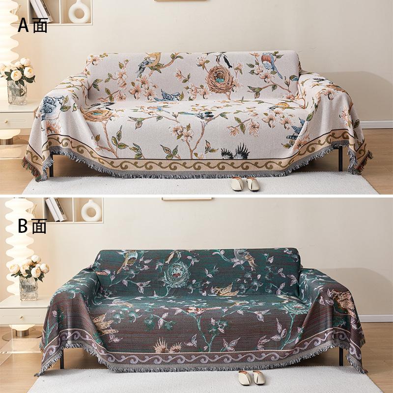 Double Sided Pattern Cartoon Sofa Cover Beds Blanekets Throw Blanket Picnic Mat With Tassel Sofa Bed Universal Decorative S006