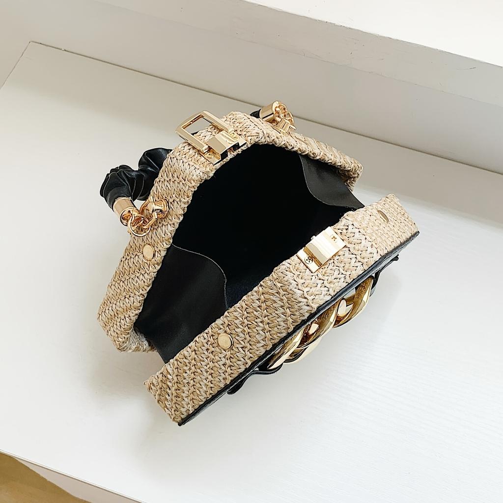 Niche Fashion Chain Straw Bag Portable Messenger Bag