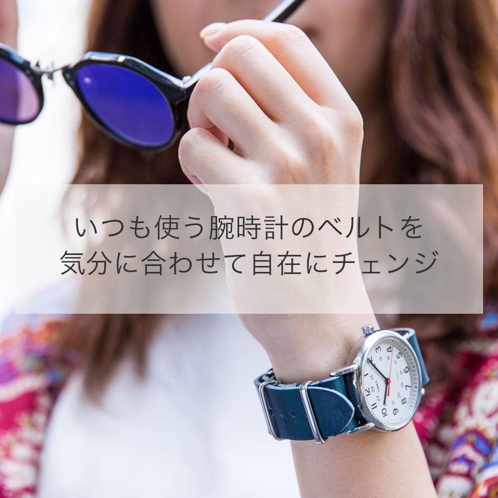 Watch Band Genuine Leather Strap 20mm Watch Strap Silver Tochigi Leather Made in Japan a66178747 Black [Mobile Plus]
