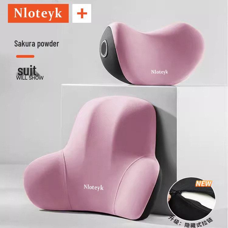 Car Memory Foam Neck & Lumbar Support Pillow Set: Ergonomic Headrest, All-Season Seat Back Cushion